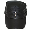 Limited Edition Leather Cap with Gothic Cross Xq  / A_[EFA WWH-16829